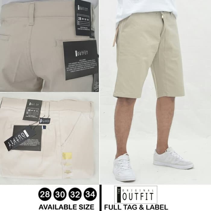  CELANA  CHINO  PENDEK STANDAR  THE ORIGINAL OUTFIT CREAM KREM 