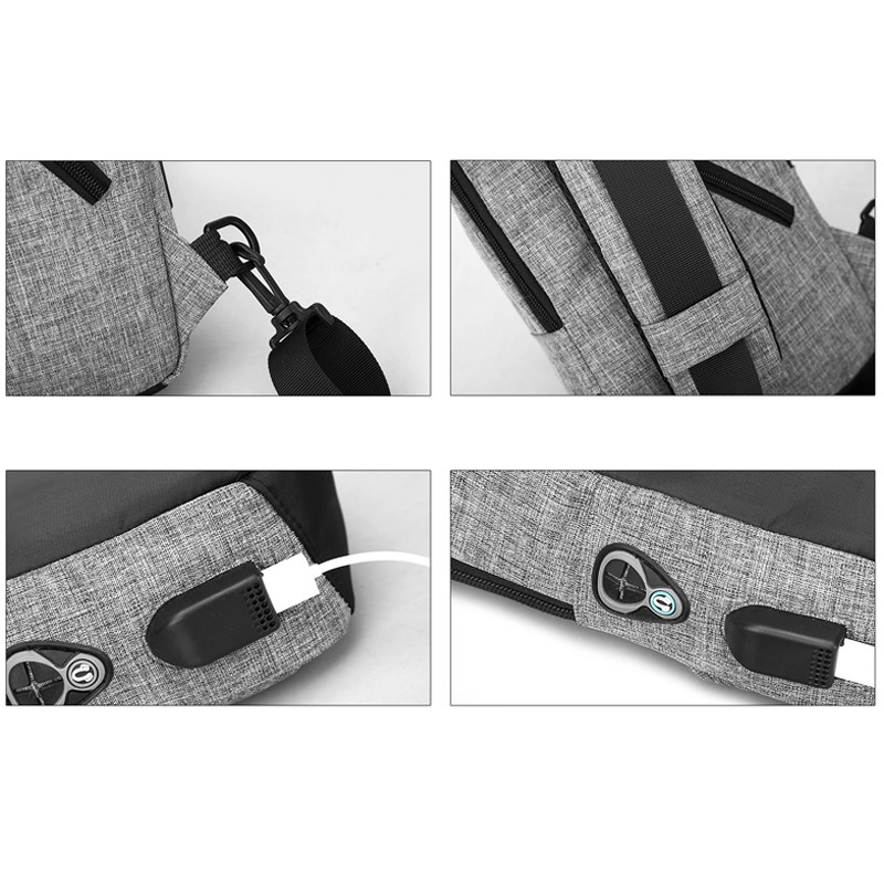 Highland Tas Selempang /Slempang Anti Maling/Anti Air Sling Bag/Tas dada + USB Charger TCS01