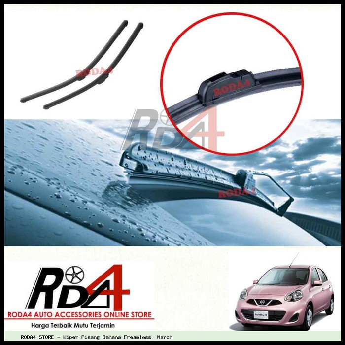 Wiper Mobil March 21 14 Frameless Banana 1 Set 2 Pcs