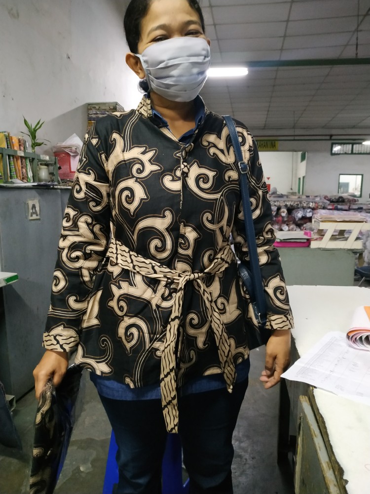 Batik Tunik Shibori Jumputan Terbaru Size S-3l / Hrb026 Yelbor Navbor / Biru Putih