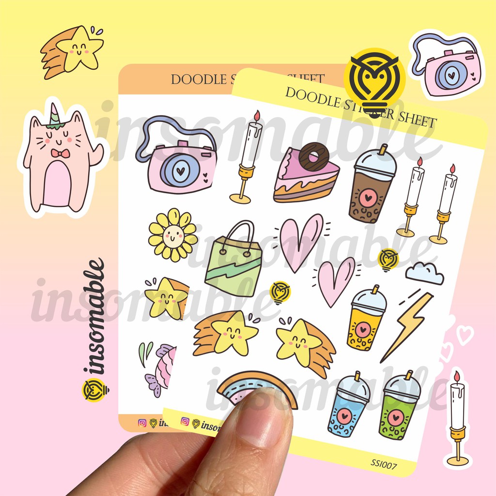 

[INSOMABLE] Stiker Doodle lucu dekorasi catatan planner