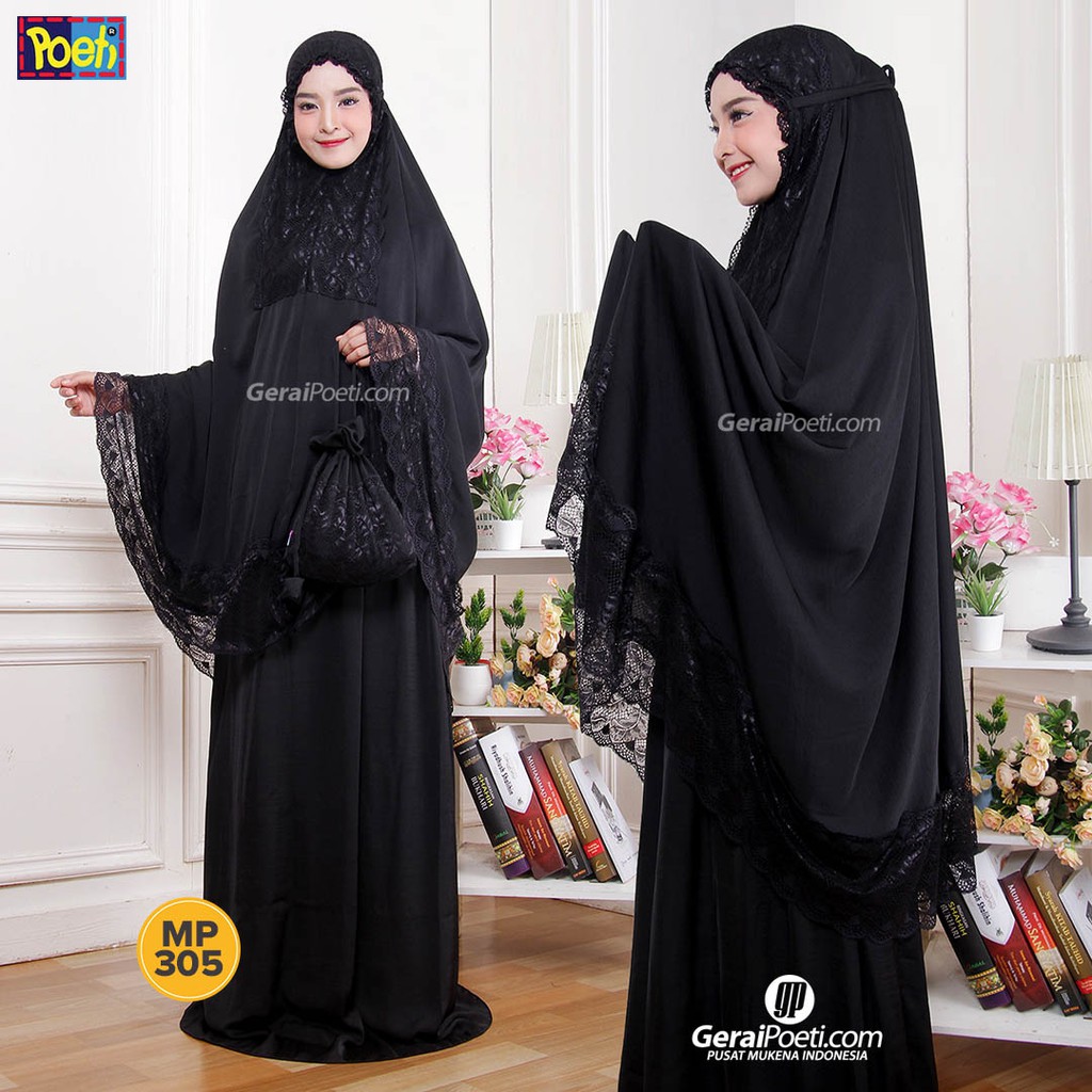 Mukena hitam sirya j01