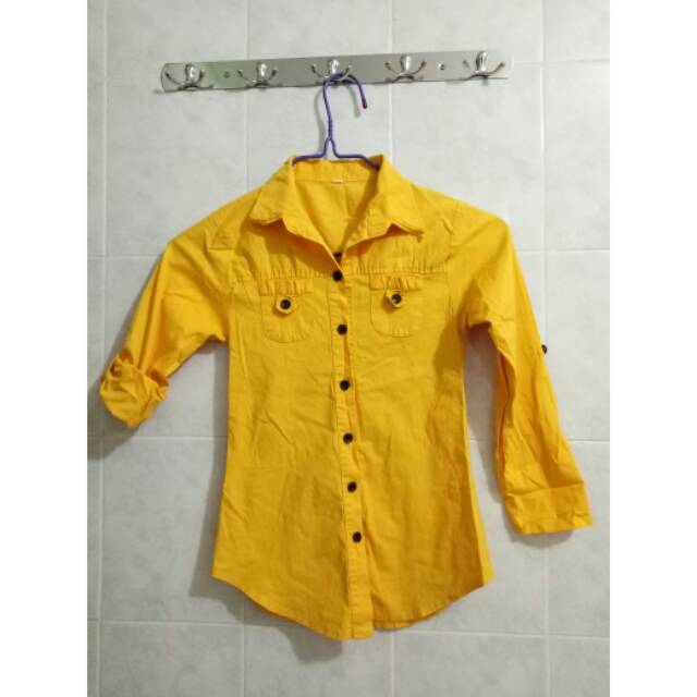 Kemeja kuning wanita size S preloved second bekas murah