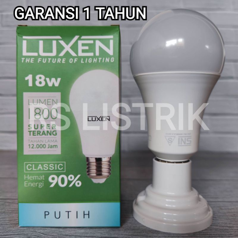 LUXEN LAMPU LED BULB 18W 18 WATT CLASSIC PUTIH 6500K COOL DAYLIGHT