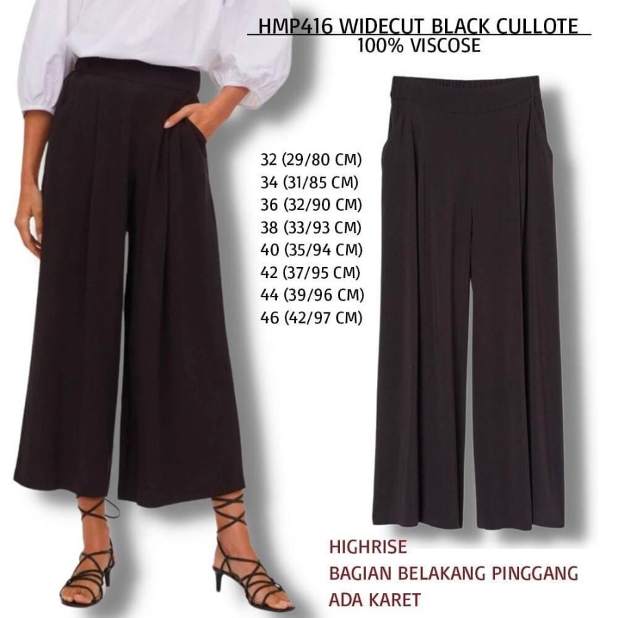 Celana Kulot Wanita Murah H&M 416 Widecut Cullote 3 Warna