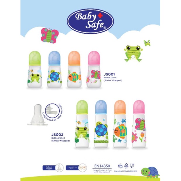 Baby Safe Botol Susu Bayi JS001 (125 ml) dan JS002 (250 ml)