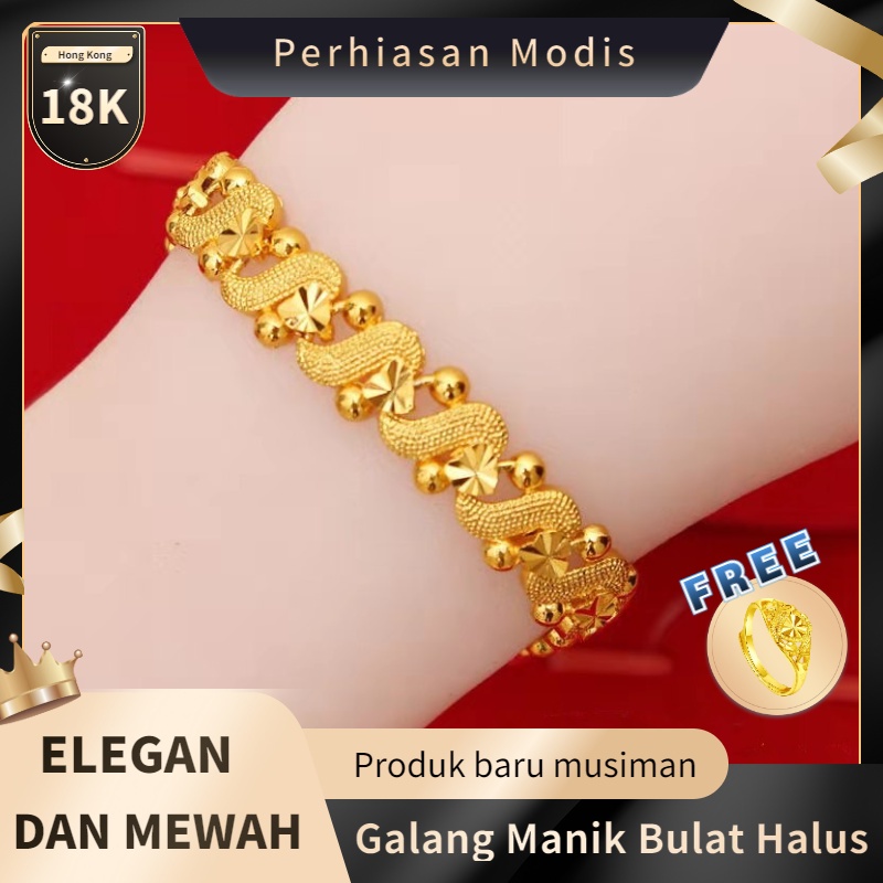 Gelang Wanita Emas Hong Kong Produk Baru Gelang Bunga Hadiah Pernikahan