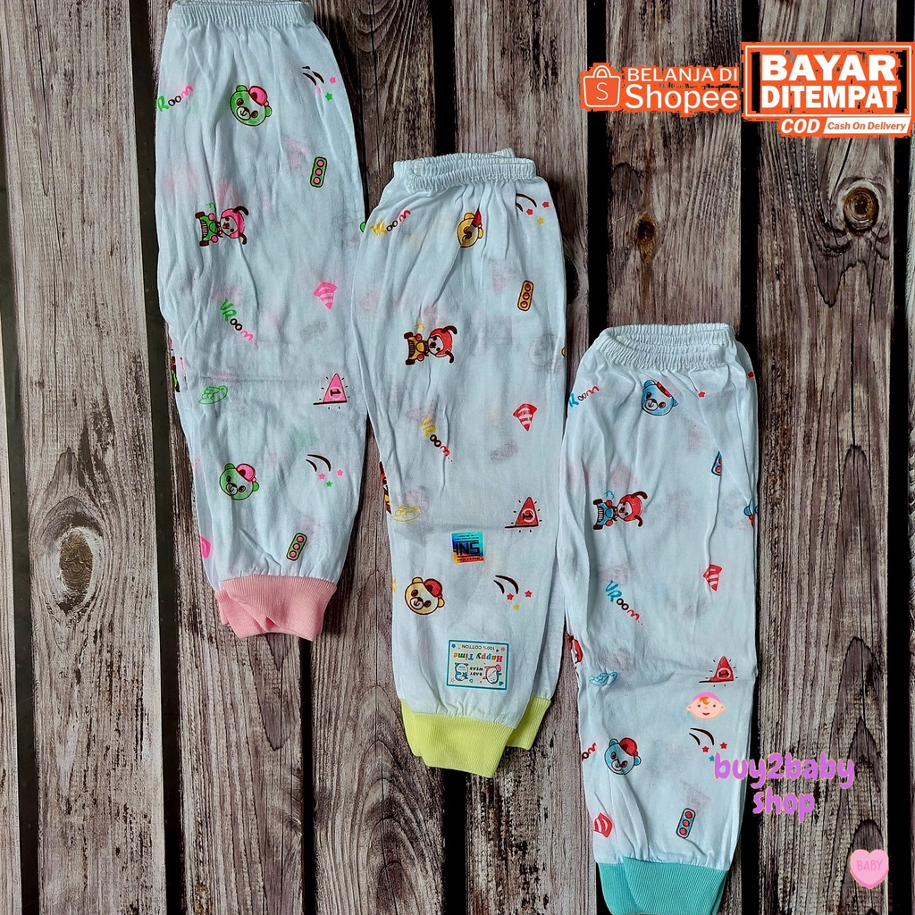 3 Celana panjang bayi murah Sunjolly usia 6-12 Bulan isi 3 PCS