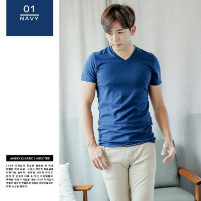 KAOS POLOS KOREA NAVY / BIRU NAVY