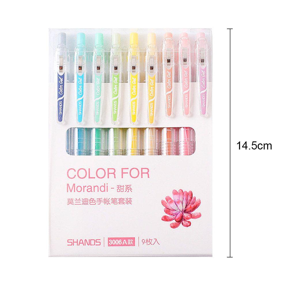 Preva 9pcs/Set Gel Pulpen Set Hadiah Kreatif Alat Tulis Alat Tulis Press Type Marker