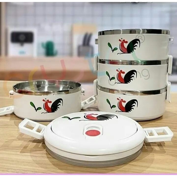 Rantang / Rantang Ayam Jago / Rantang Ayam Jago 1 Set / Rantang 4 Susun /Rantang Makanan