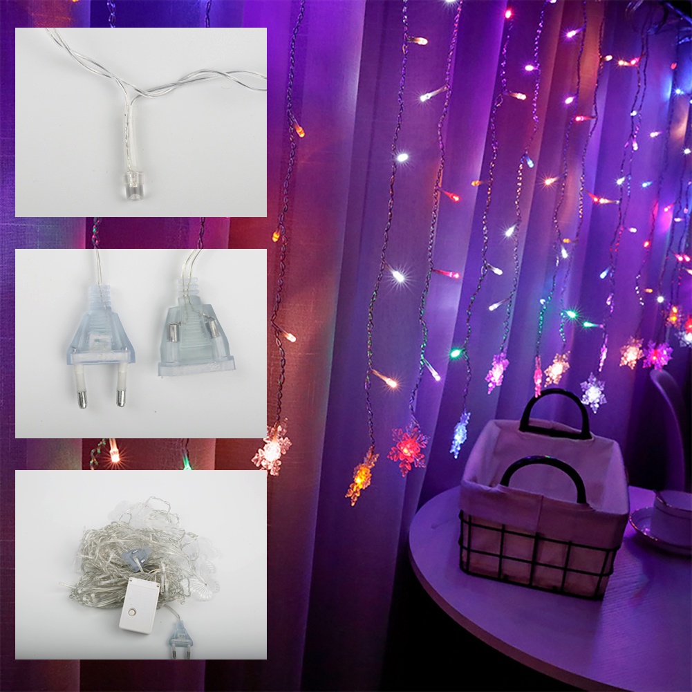 Lampu String Led Bentuk Snowflake Ukuran 3.5x0.7m Untuk Dekorasi Natal