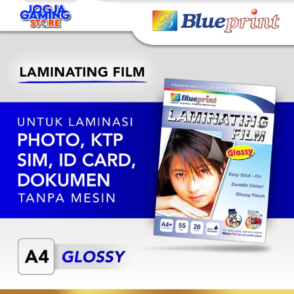 

Kertas Laminating Film / Laminating Glossy Photo Paper Film BLUEPRINT A4