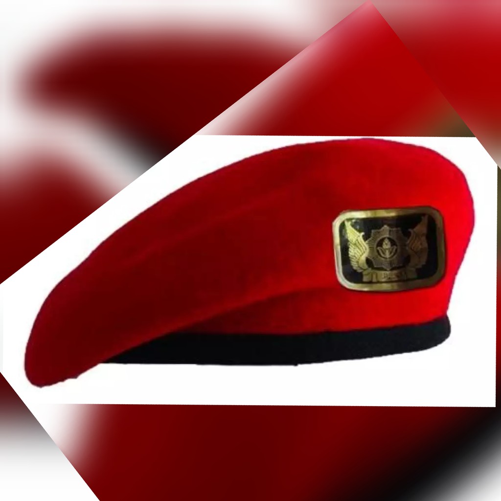 BARET MERAH PLUS PIN EMBLEM - BARET PEMUDA PANCASILA