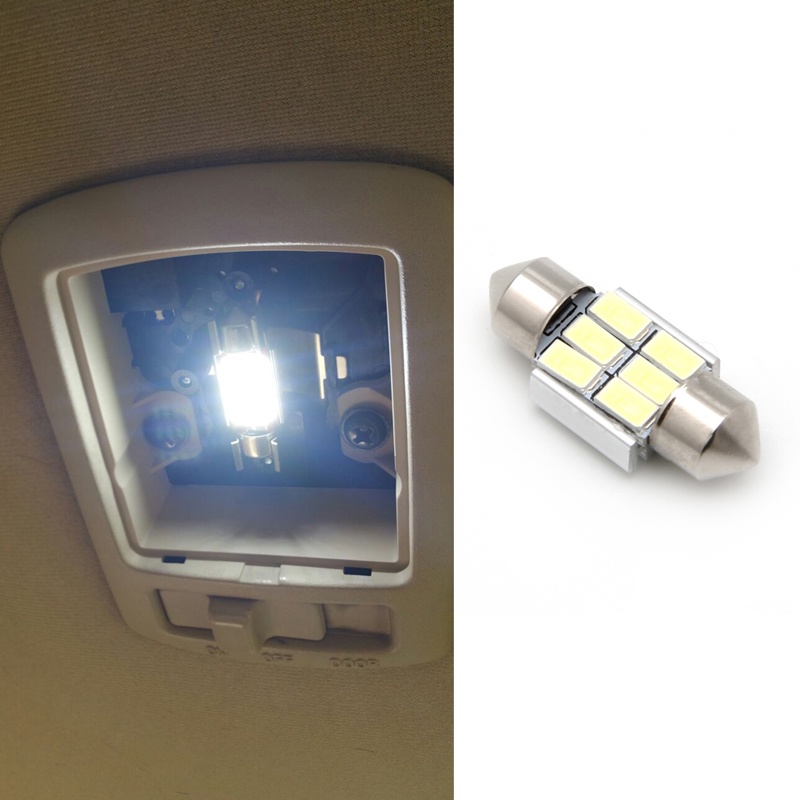 Cre Lampu Dome 6 LED 5630 SMD 31MM DC 12V Warna Putih Untuk Interior Mobil