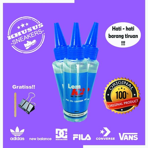 

terbatas LEM SEPATU BENING SNEAKERS 100ml ORIGINAL K2 PU-PVC-KULIT-TPR Murah