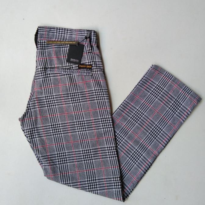 Celana Kotak / Celana Tartan / Celana Pria / Merah