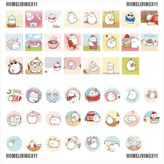 hmlv 46Pcs Kotak Stiker Kertas Gambar Kelinci Mini hmlv 46Pcs Kotak Stiker Kertas Gambar Kelinci Mini