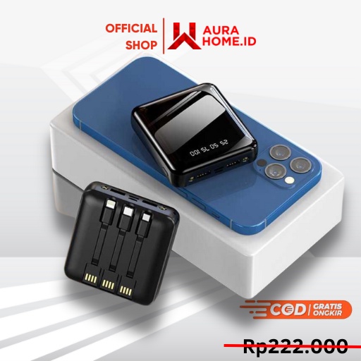 Power Bank 2 Port 20000mAh MicroUSB+Lightning+Type C /  Powerbank Powerbeng Powebenk Pengisi Daya Hp