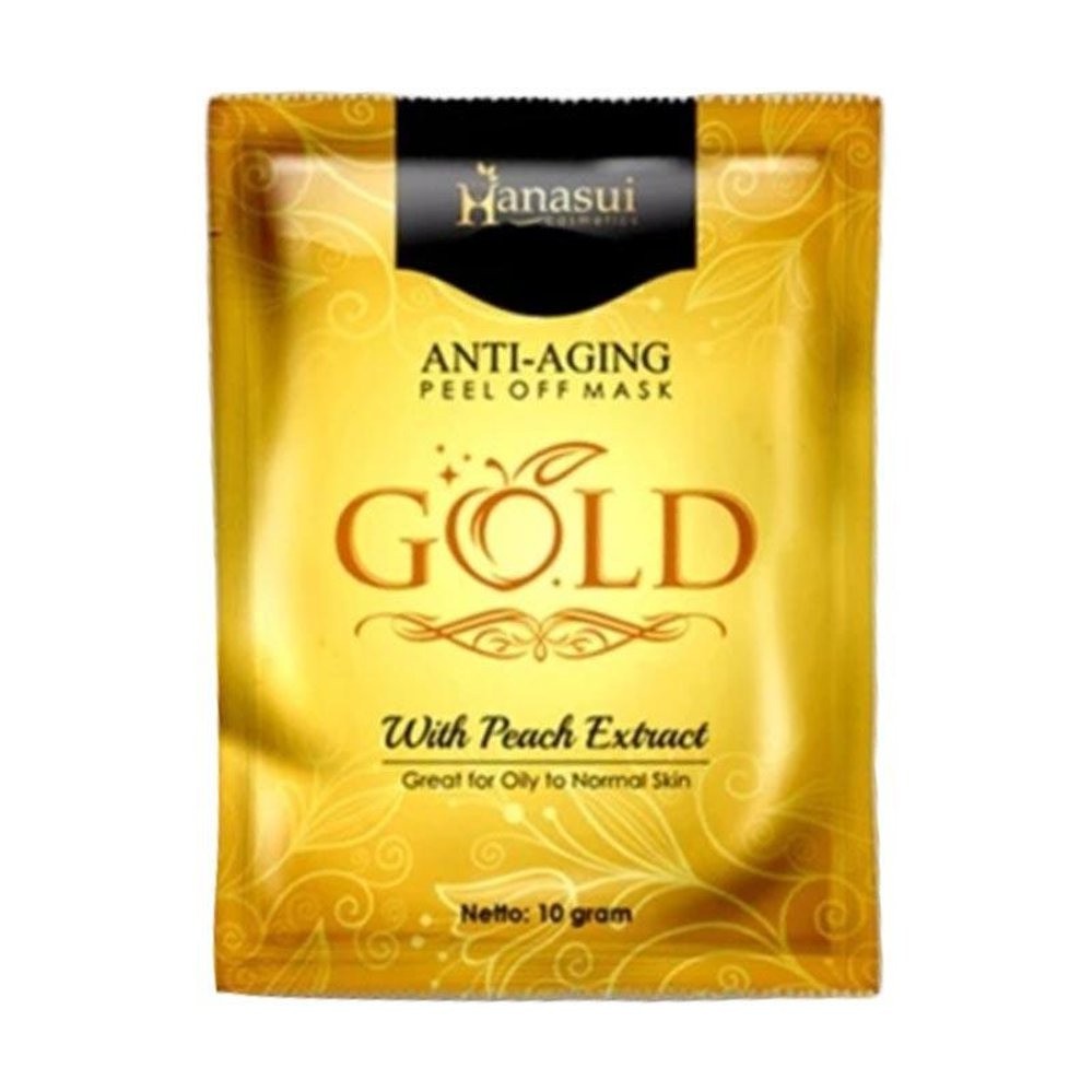 Hanasui Naturgo Lightening Peel Off Face Mask Masker hitam Anti Aging Gold Komedo 1pc 1sachet BPOM