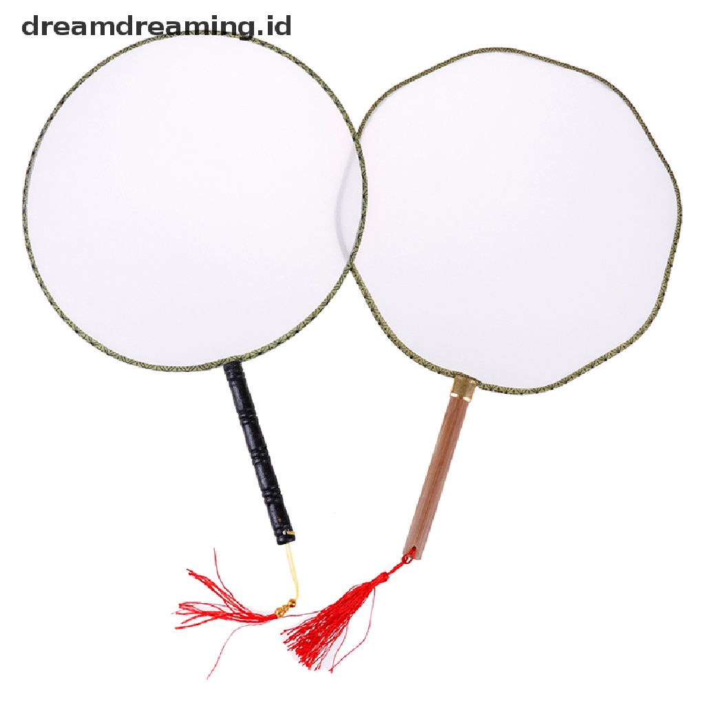 Dreamdreaming.id Kipas Tangan Gong Kosong Diy Warna Putih