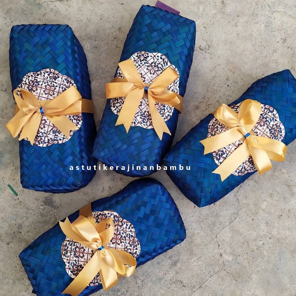 

Sepasang Besek Persegi Panjang 22 x 8 cm Pita Warna/ besek pegon/ besek persegi panjang/ besek kain