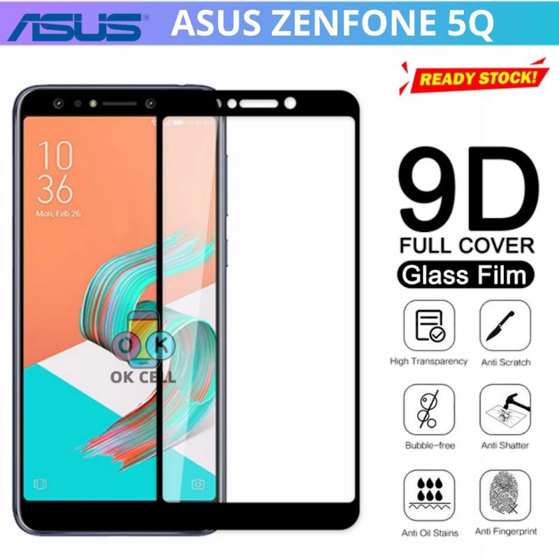 Tempered Glass TG Anti Gores Full Layar Asus Zenfone 5Q Screen Guard Protector Premium