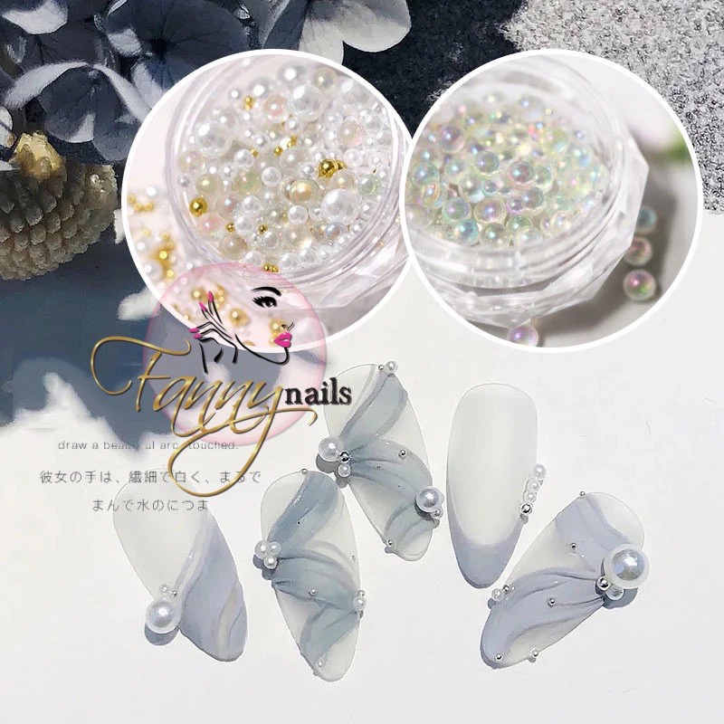 NAIL PEARL MIX GOLD CAVIAR MICRO BEAD / Hiasan Nail Art Kuku Caviar / Nail Art Rhinestone &amp; Pearl / Aksesoris Kuku Pearl