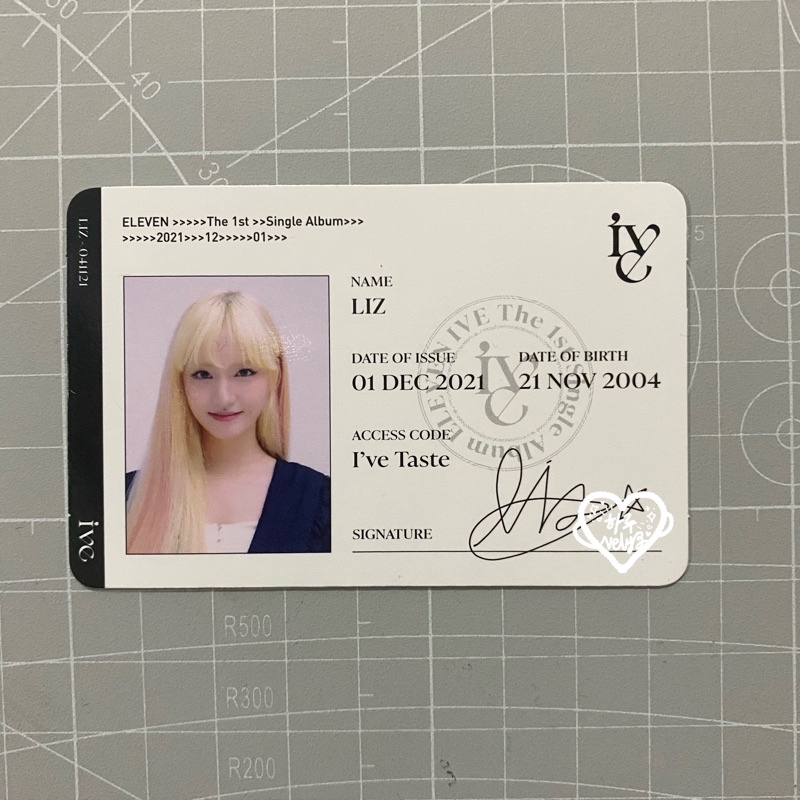 [Ready] IVE Eleven Photocard Id Card Official - pc gaeul yujin rei wonyoung liz leeseo idc idcard pi