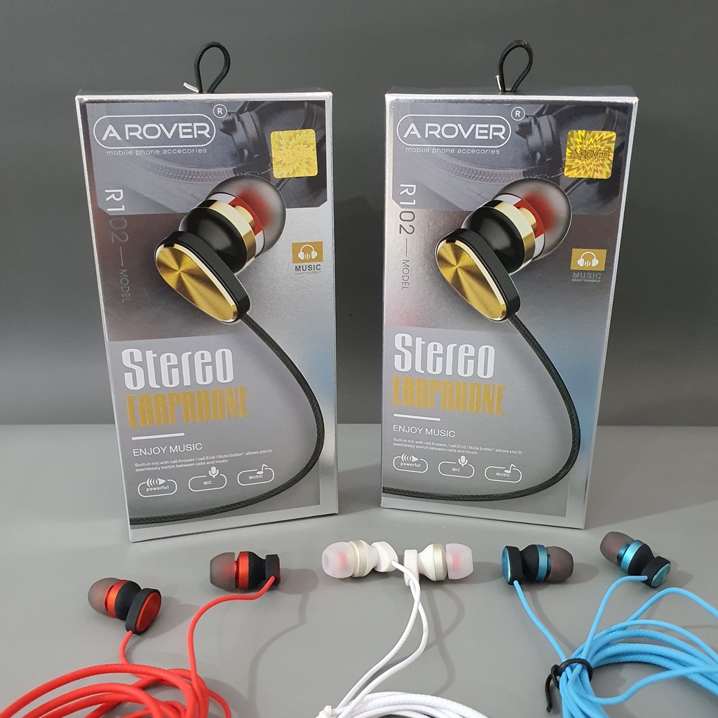 Headset Original【AROVER】Heavy Bass HD Music + Microfone / Handsfree - R 102