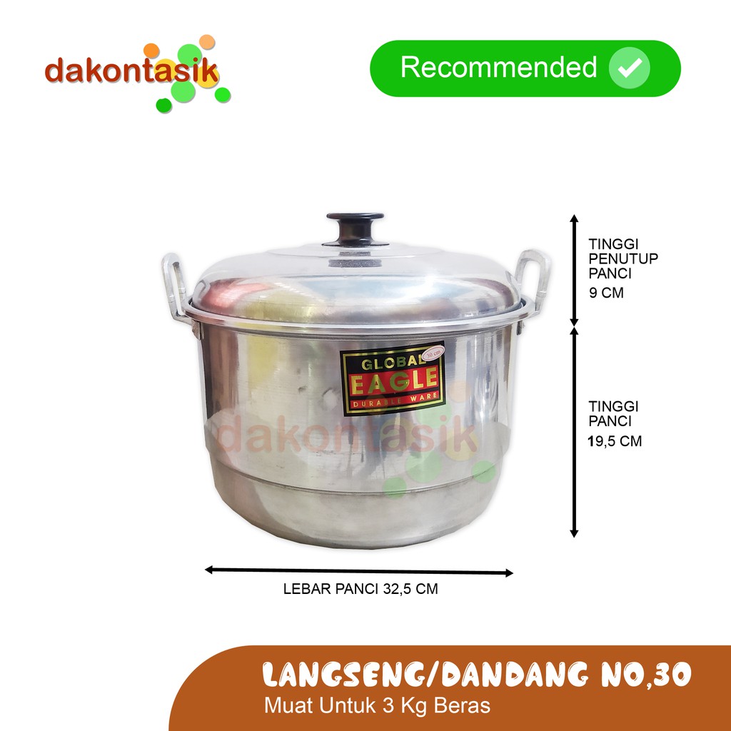 [PASTI MURAH] DANDANG SET / LANGSENG SET ALAT KUKUS ALUMUNIUM HALCO 1SET ISI 4