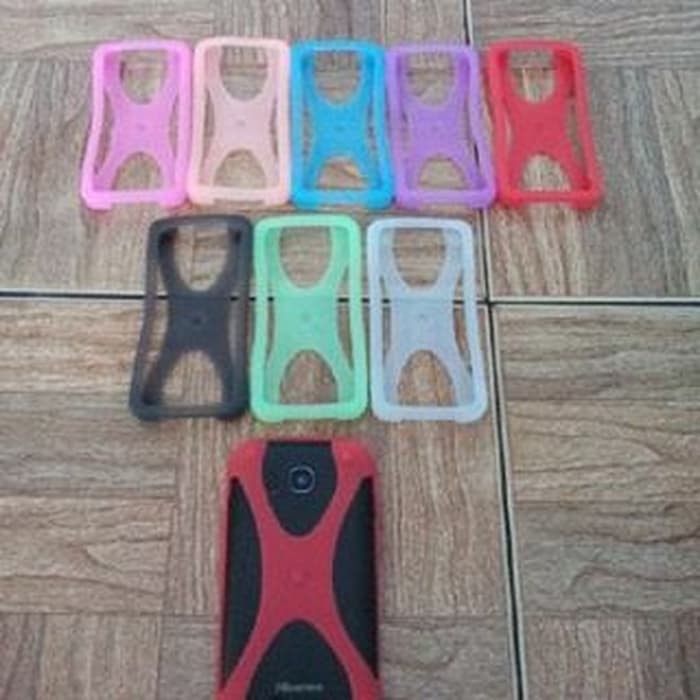 BUMPER CASE SILIKON POLOS KARET PELINDUNG HP WARNA ACAK - 1PC