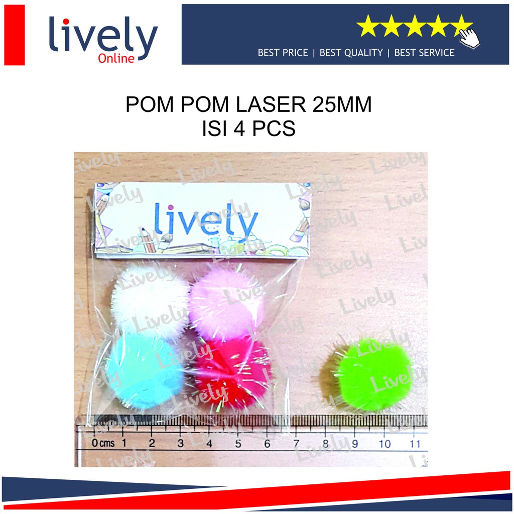 POMPOM POM POM LASER GLITTER 25MM prakarya craft