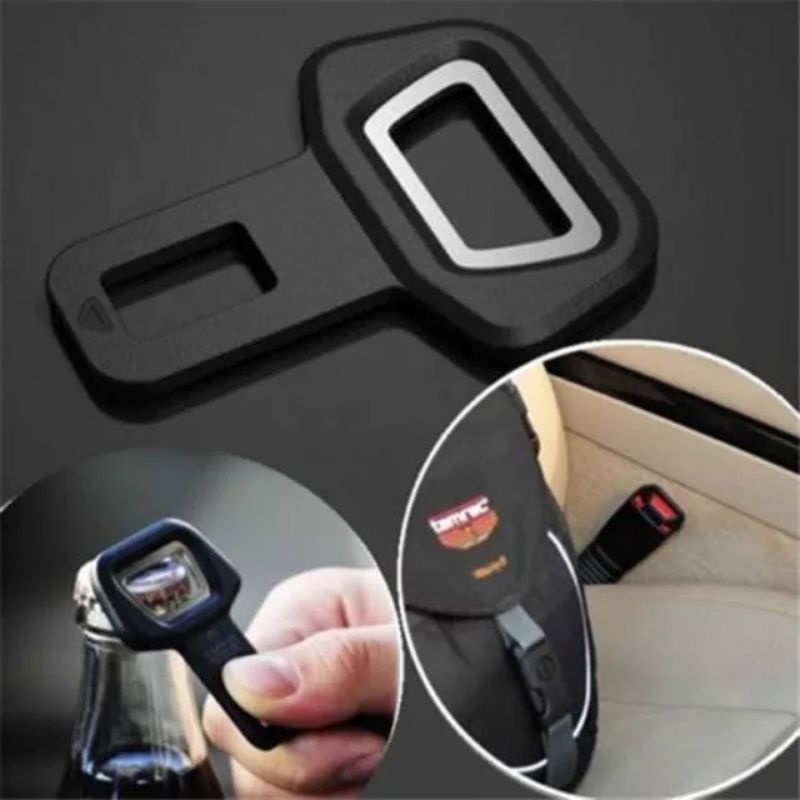 Seat belt buckle alarm buzzer stopper / pembuka botol minuman vbmo hitam