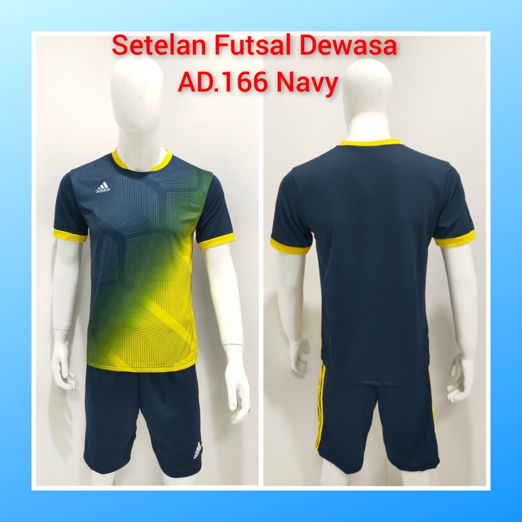 jersey futsal pria kaos sepak bola baju dan celana setelan wanita dewasa t-shirt outfit seragam jarsey kostum olahraga pakaian apparel print sport jersy soccer casual jersi suit AD166 navy