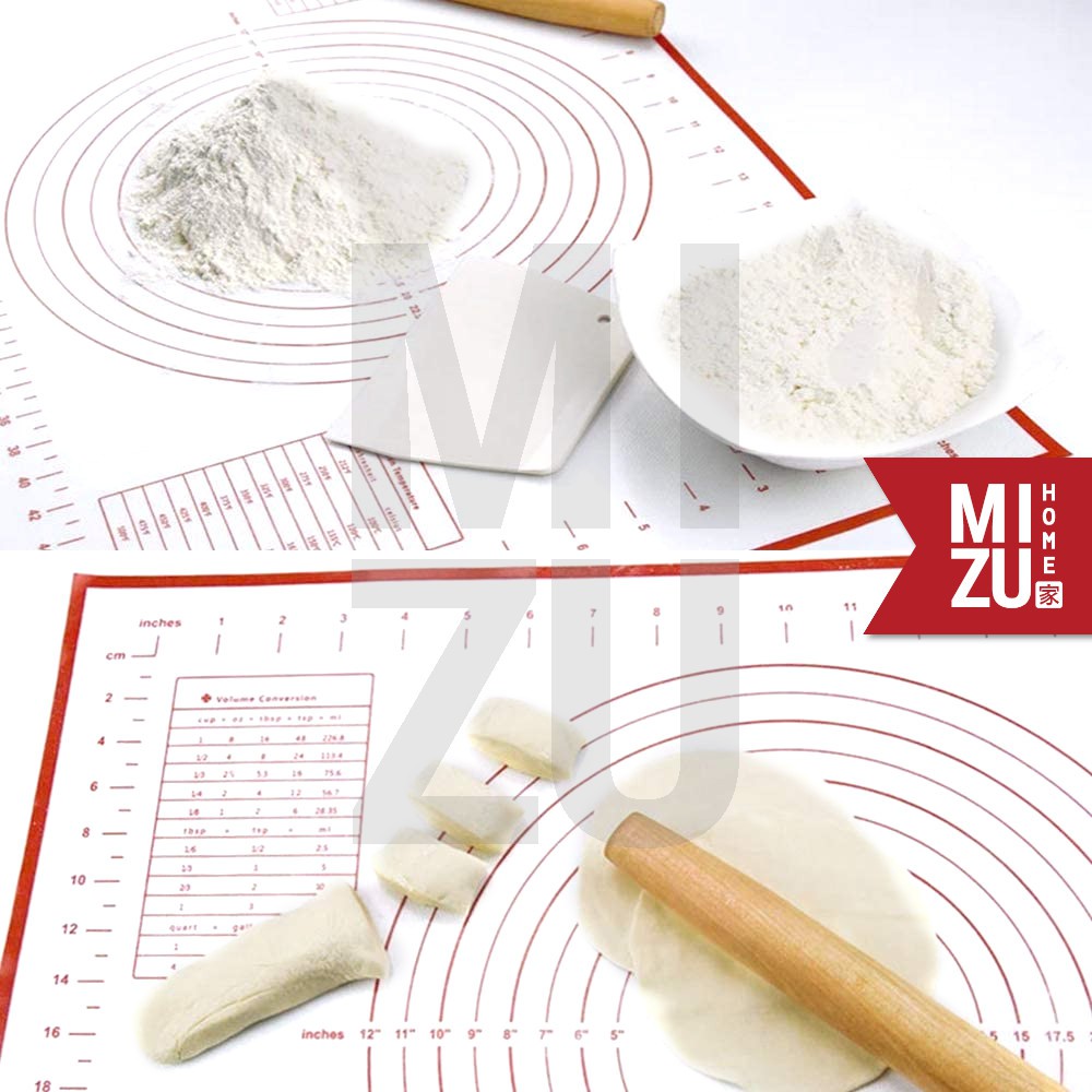 MIZU ROULEAU Non Stick Silicone Mat 60x40 cm Alas Adonan Tatakan Kue Baking Pastry Mat BPA-Free-3