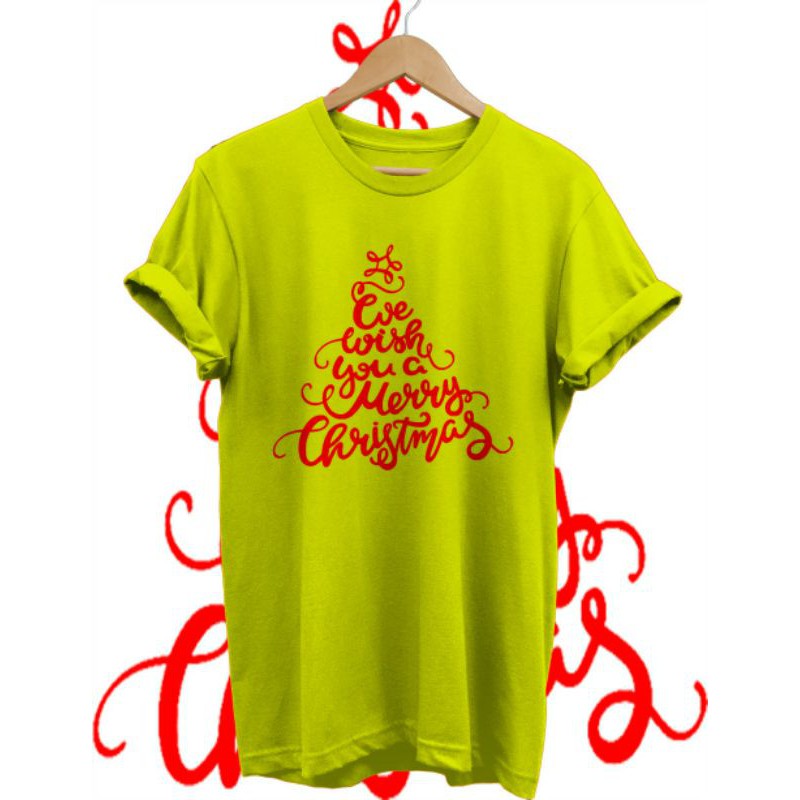 KAOS TSHIRT BAJU NATAL we love MERRY CHRISTMAS COMBED 30S BAJU KELuarga natal