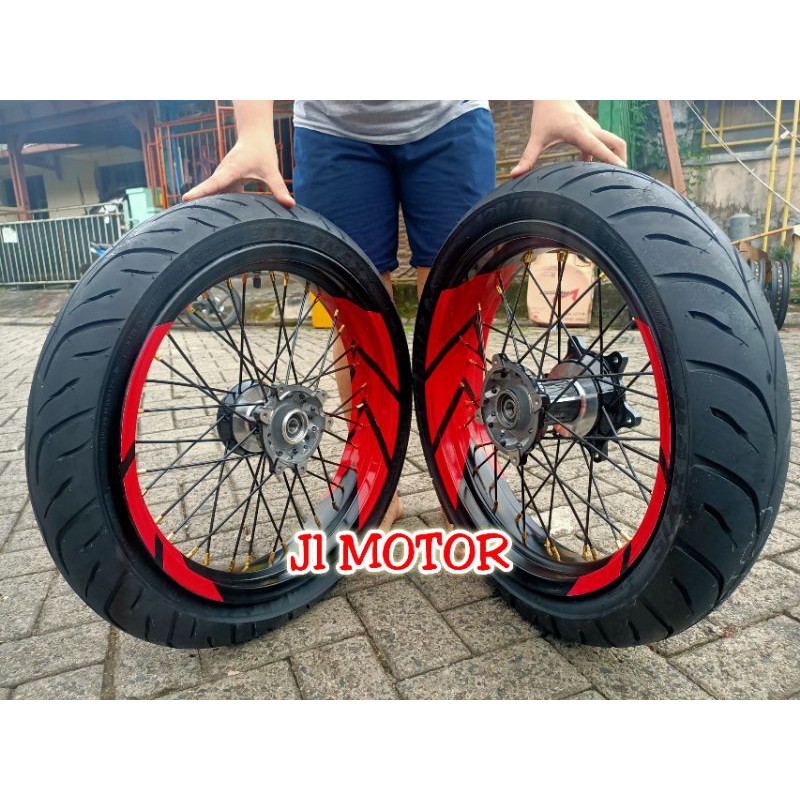 Paket Velg Supermoto Warna Honda CRF150 CRF 150 L CRF150L Plus Ban Maxxis IRC ZENEOS Free Cakram