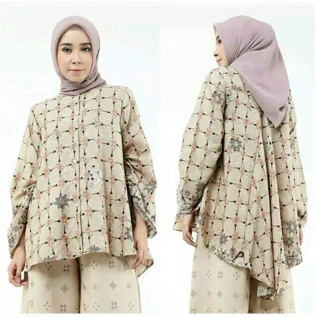 kuranji top khaki size s ria miranda preloved