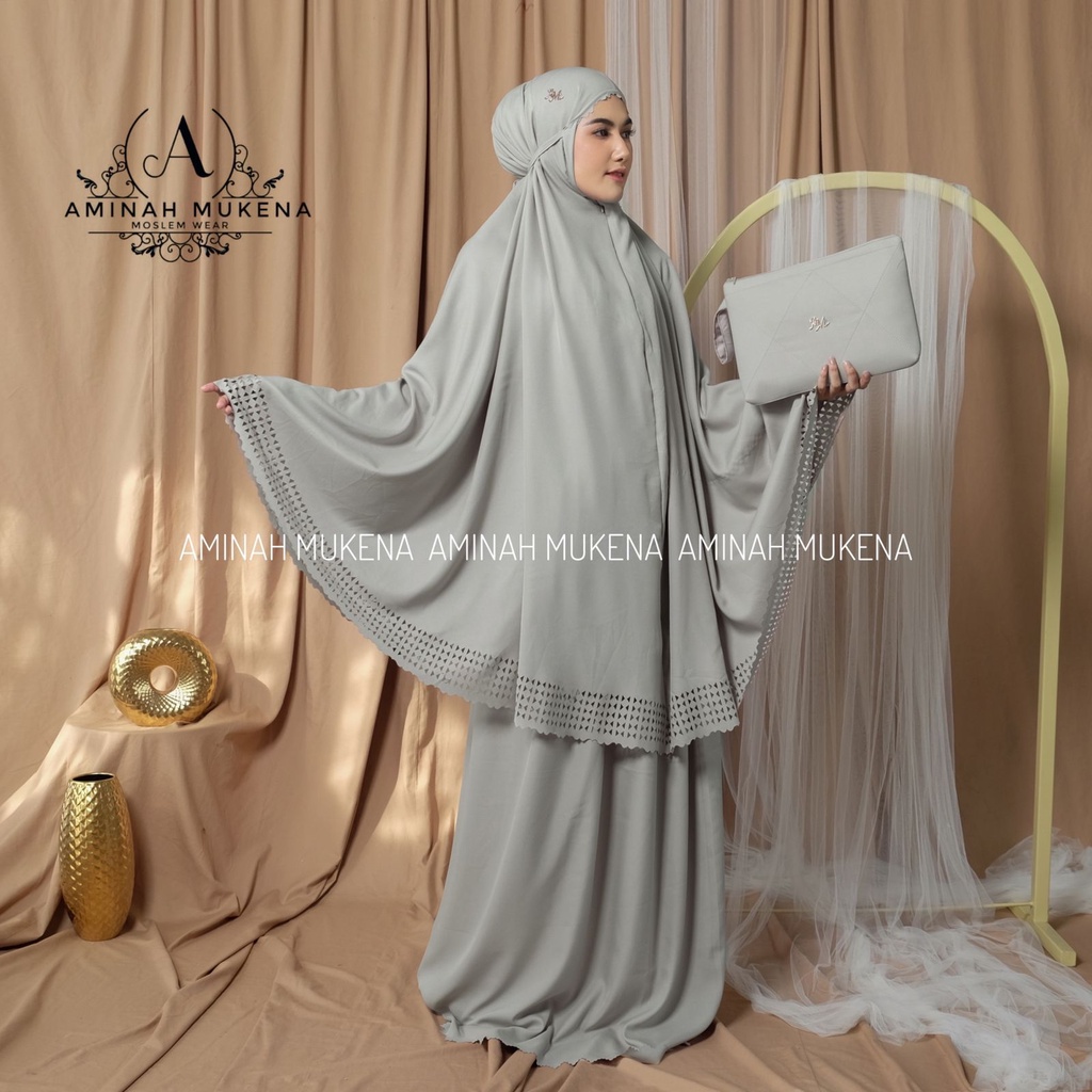 Mukena Dewasa Shakilla 2 in 1 Laser Cut Mewah Aminah