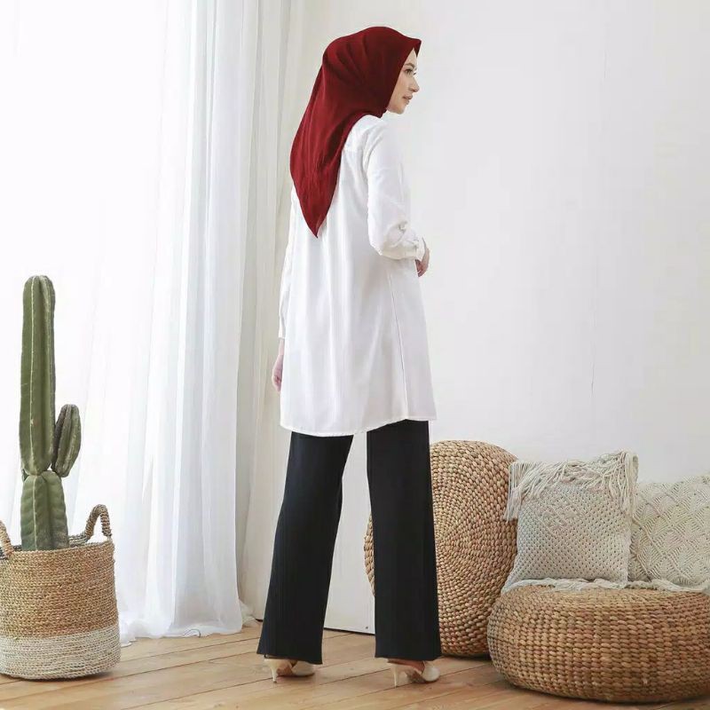 kemeja formal wanita putih body panjang (muslimah)