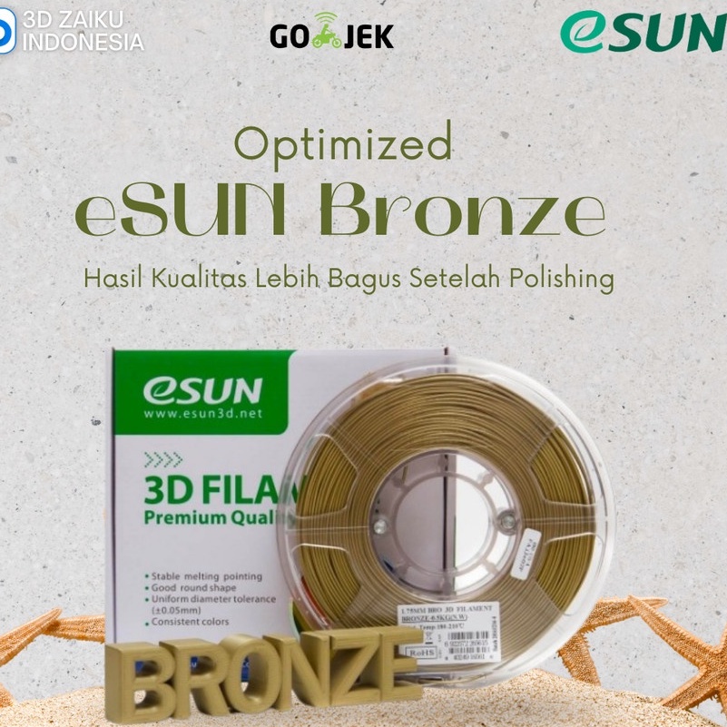 eSUN 3D Filament Terbaru Optimized Bronze Filament 1.75 mm