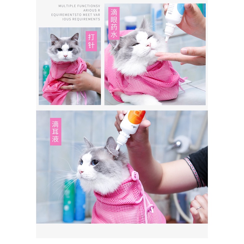 Kantong Mandi Kucing Pet Grooming Bag Pet Shower Bath