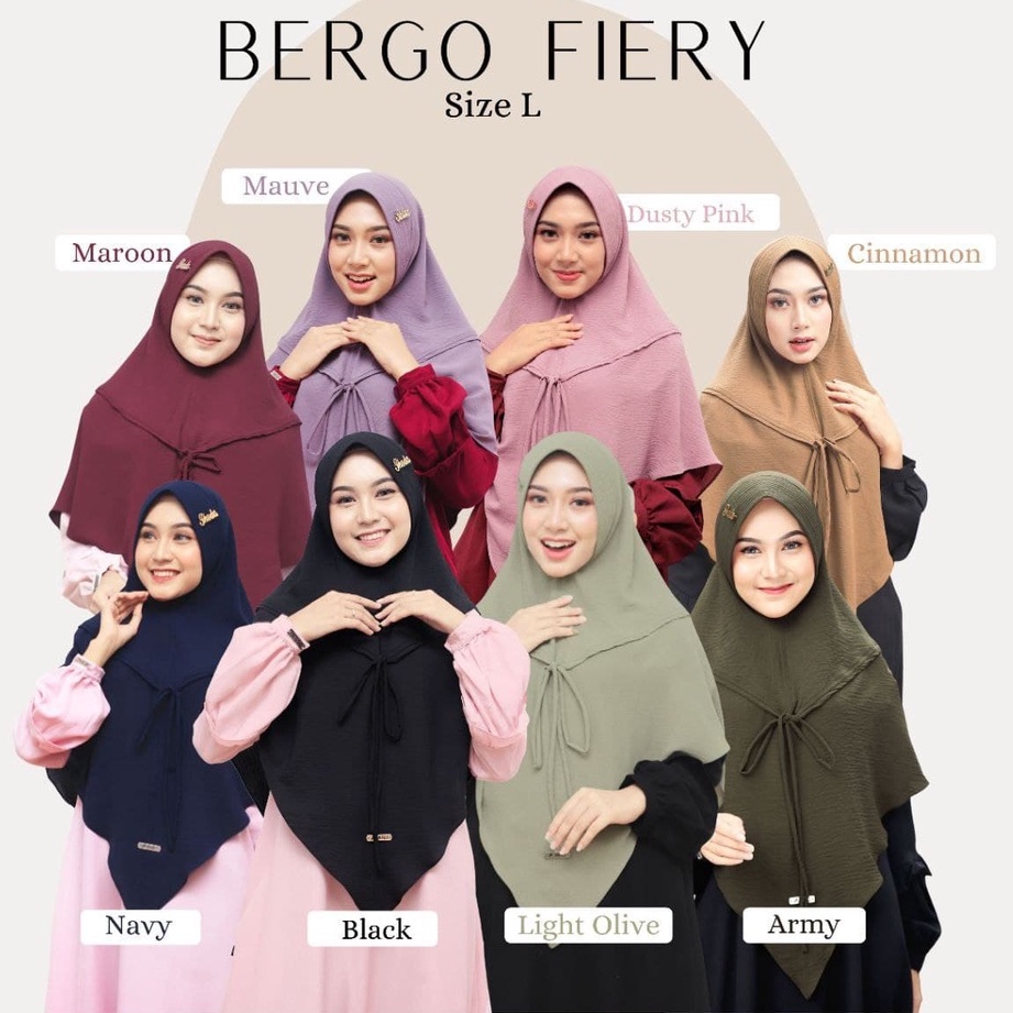 Jilbab Instant Syari Rayon Crinckle FIERY Bergo Hijab by WNJ