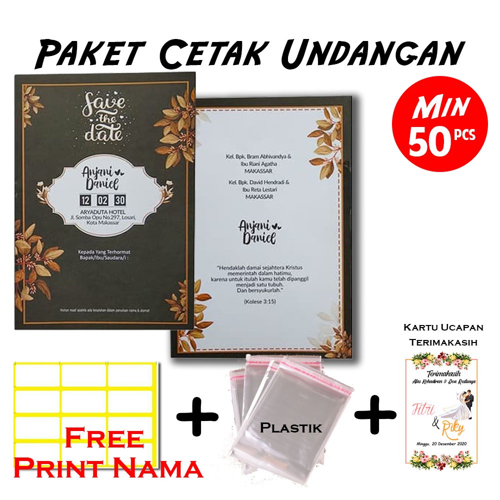 Paket Cetak Undangan Pernikahan Maliq 72 Murah Meriah
