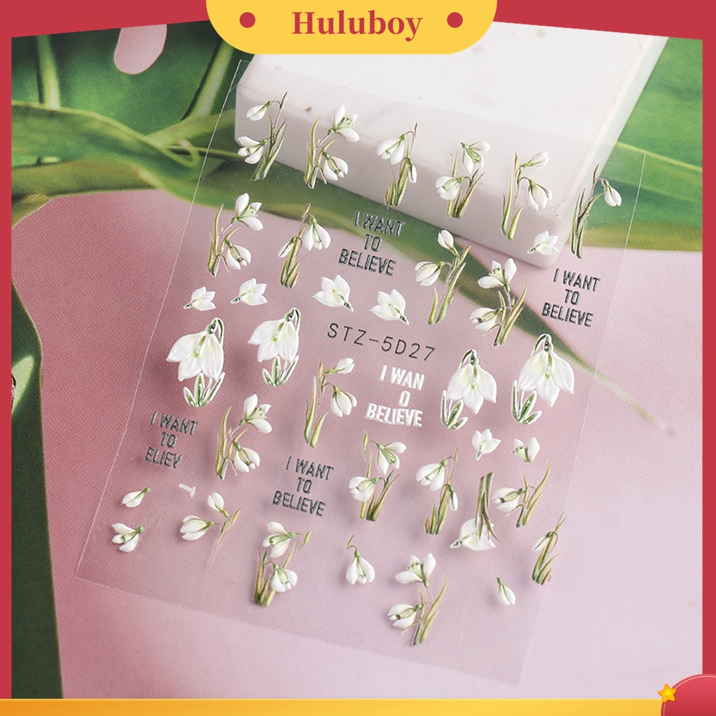 Huluboy Huluboy♡ Stiker Kuku 5D Efek Kertas Tiga Dimensi Desain Tulip Untuk Salon