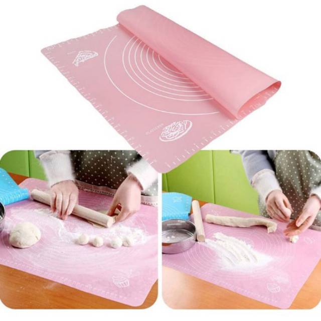 Silikon Mat Alas Adonan Kue Fondant Bulat dengan Ukuran