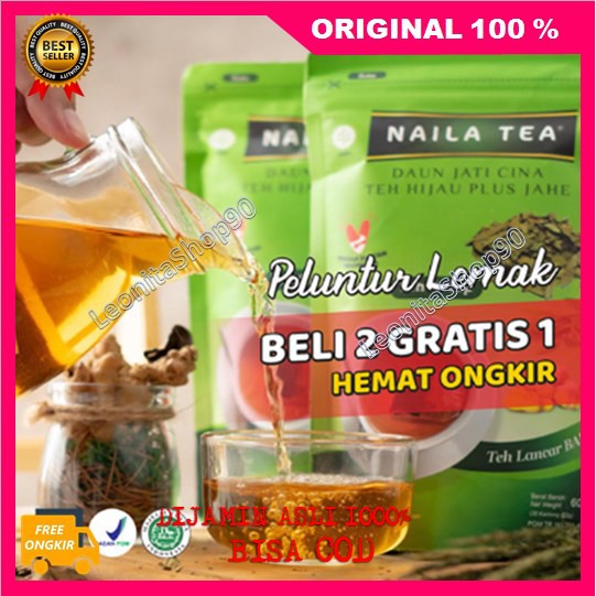 [BISA COD] PROMO!! Naila Tea Peluntur Lemak ASLI BPOM