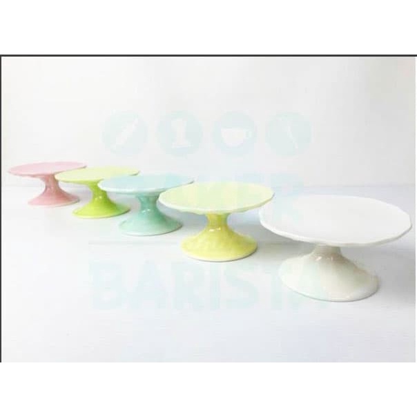 Ceramic Mini Cake Stand 1pcs / mini cake display / cupcake stand - Kuning