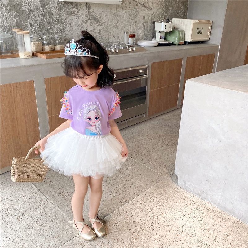 KAOS T-SHIRT BAJU ANAK PEREMPUAN 3D FROZEN ELSA SUMMER STYLE 2022 202233